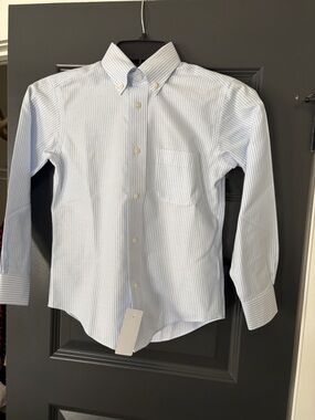 Brooks Brothers Light Blue and White Striped Button-Down Shirt